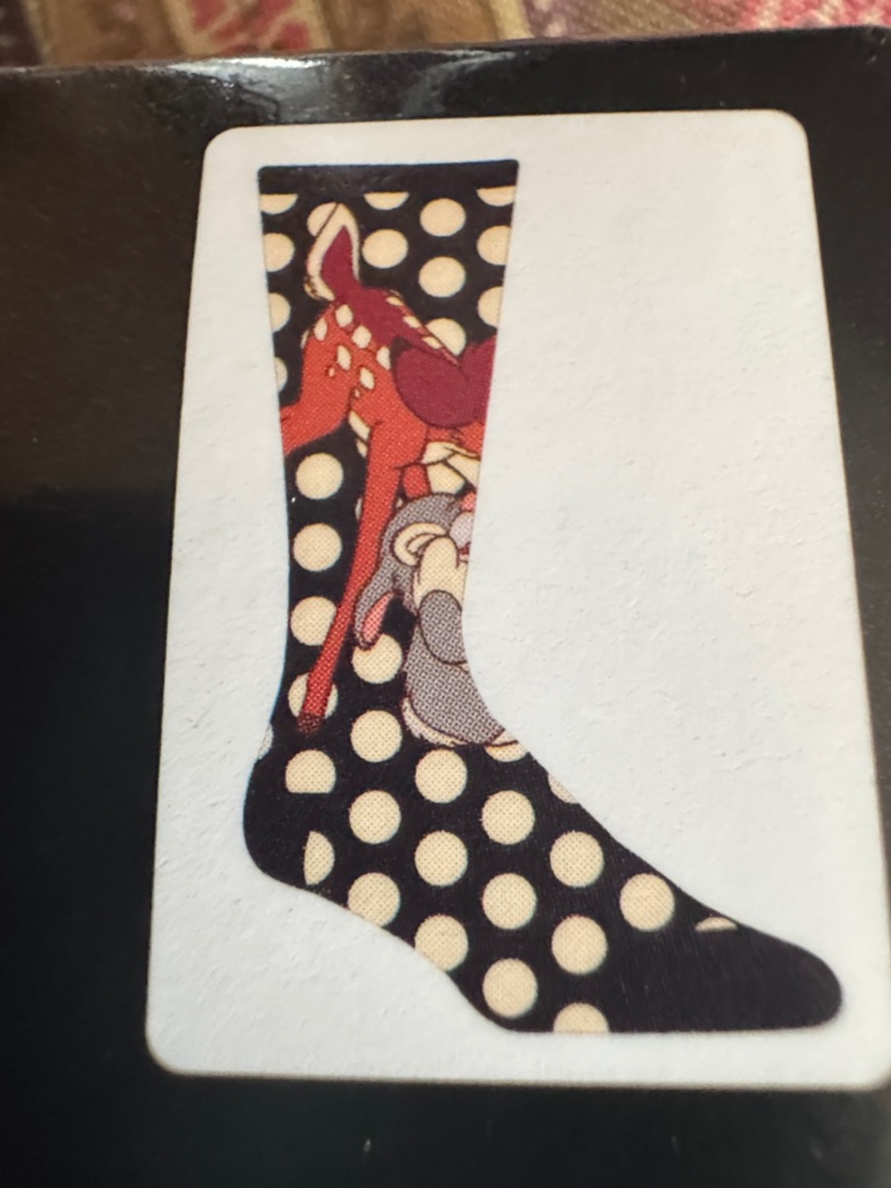 Disney Crew Socks in Gray, Cream & Red Accent